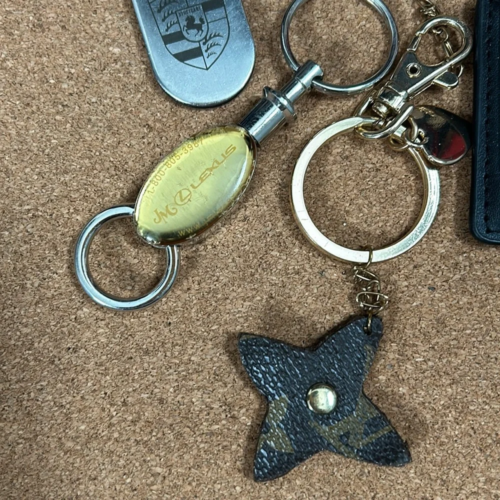 Various car key chains Mercedes Porsche Lexus, LV print